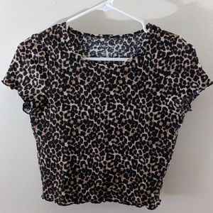 NWOT American Eagle Cheetah Crop Top